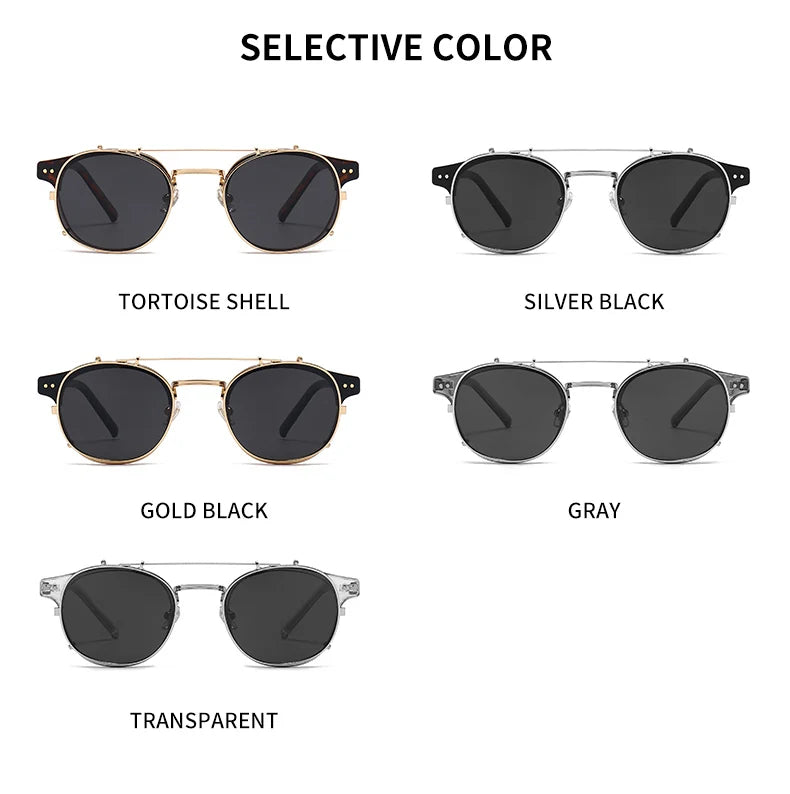 Lunettes de Soleil GCV Steampunk - Double Couche Amovible Polarisées UV400 - Lencensa 