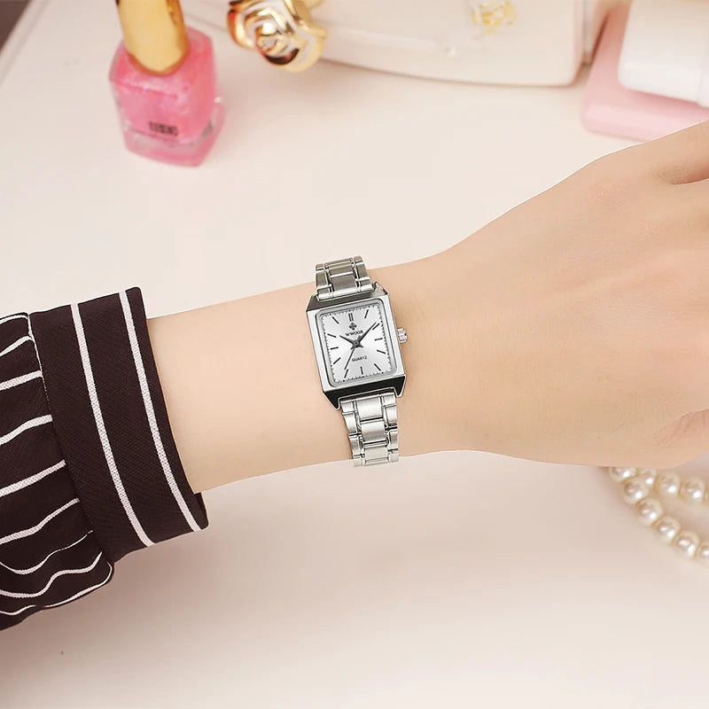 Montre Femme 2024 WWOOR marque de luxe femmes montres mode Rectangle petite Montre Femme Quartz robe dames Bracelet Montre-Bracelet