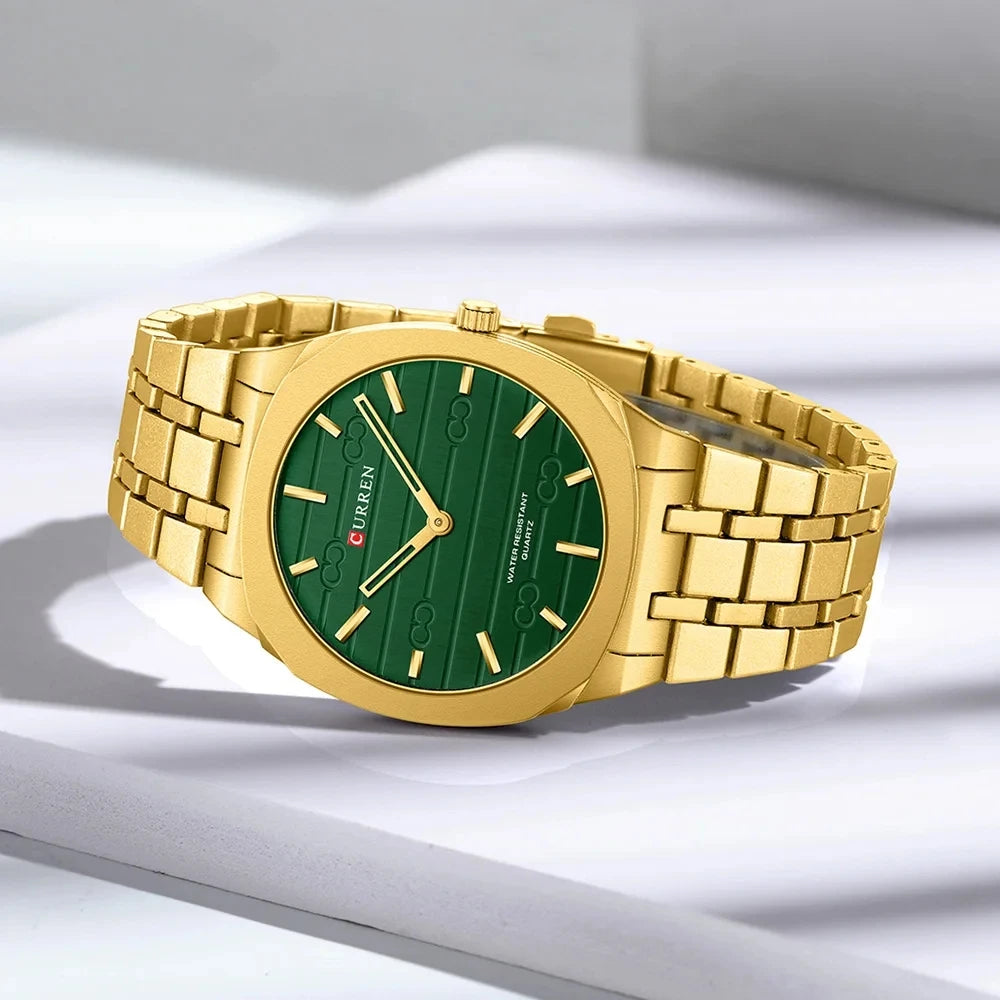 CURREN 8444 Hot Selling Men's Business Gold Quartz Watches New Stainless Steel Waterproof Watch Fashion Sports Relogio Masculino