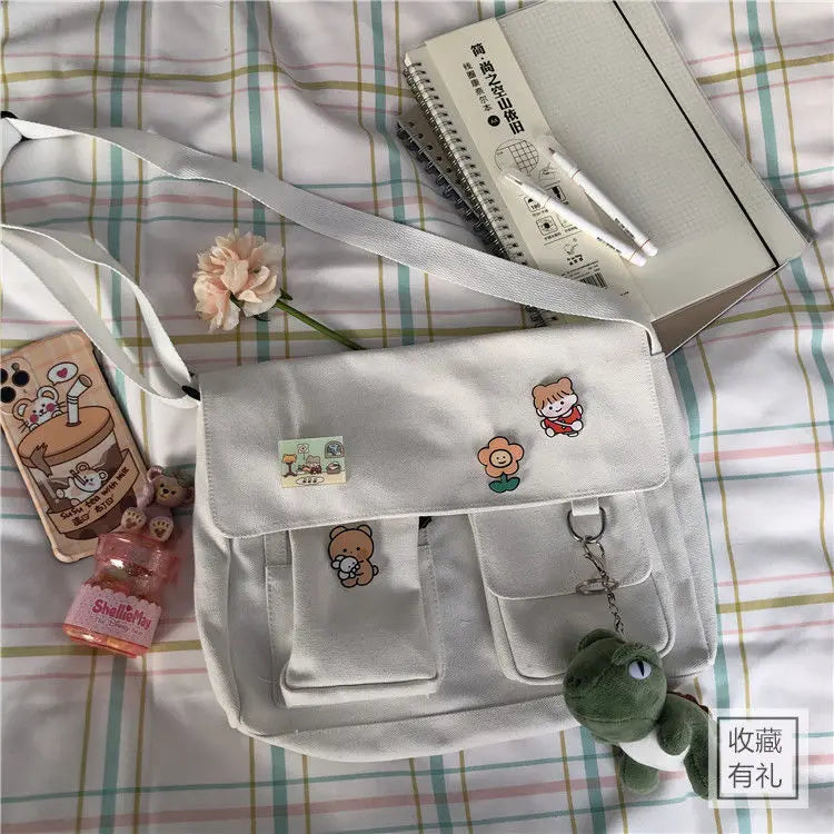 Sac à Main Femme FXZLLQ - Besace Toile Imprimée Bandoulière École - Lencensa 