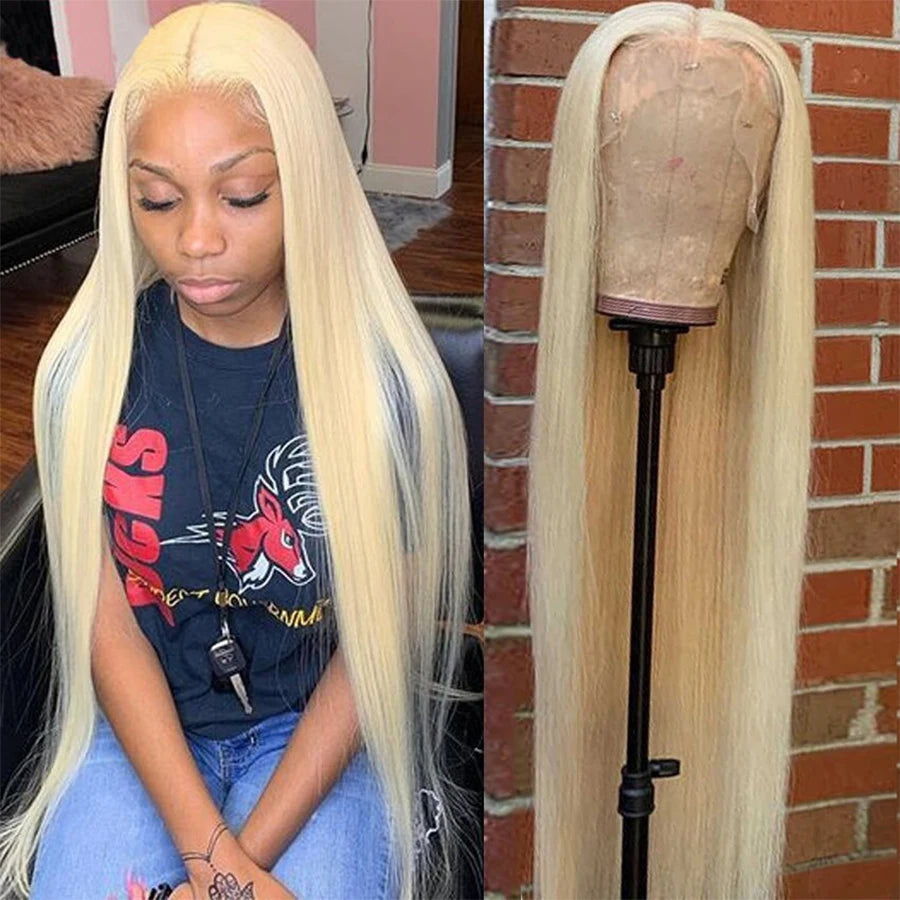 Perruque Lace Front Wig brésilienne naturelle lisse-Sophia, blond 613, 13x6, 13x4, perruque Lace Frmetals transparente, pour femmes africaines