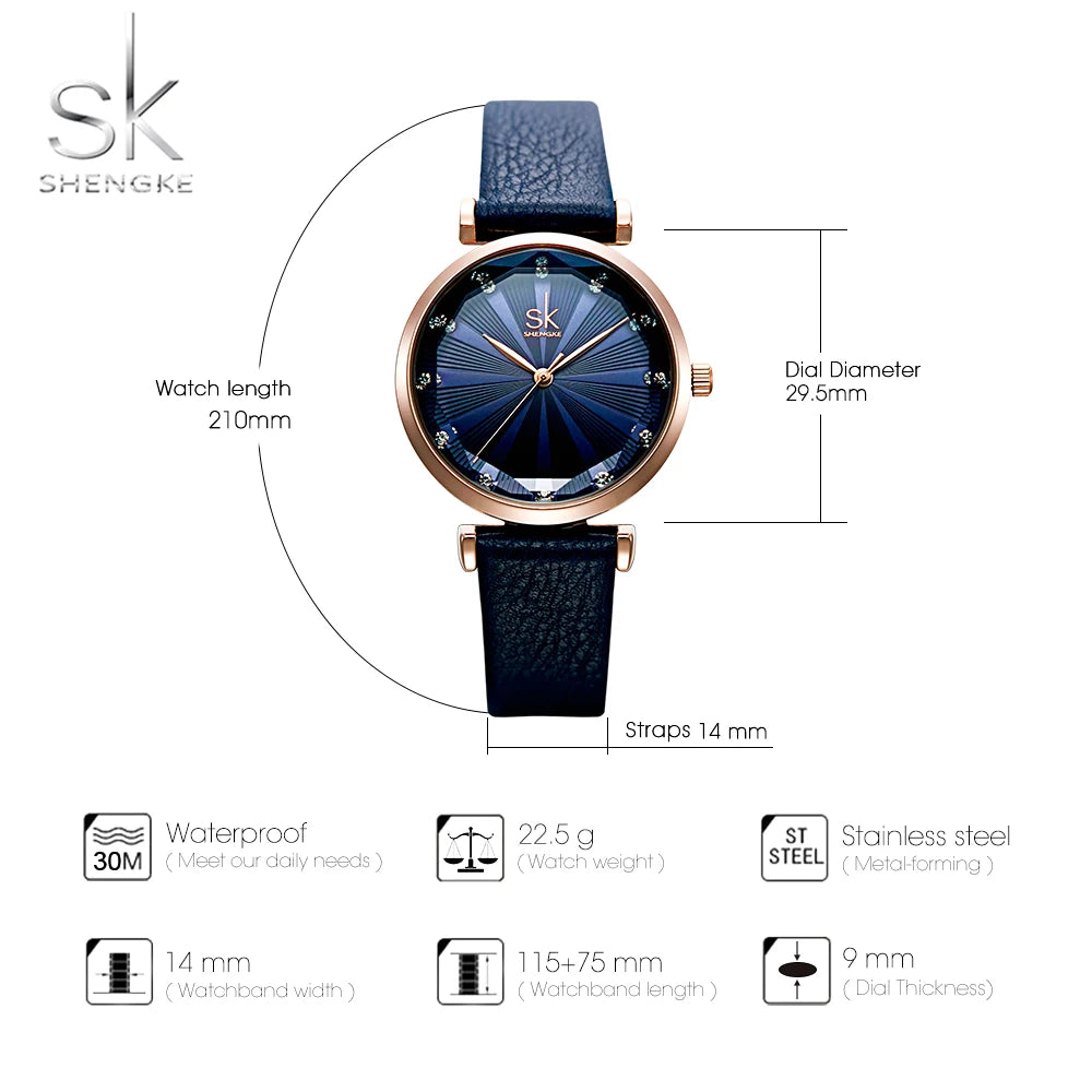 Reloj Mujer bleu confortable bracelet en cuir Montre pour femmes Quartz qualité Montre Femme coupe cadran créatif Relogio Feminino