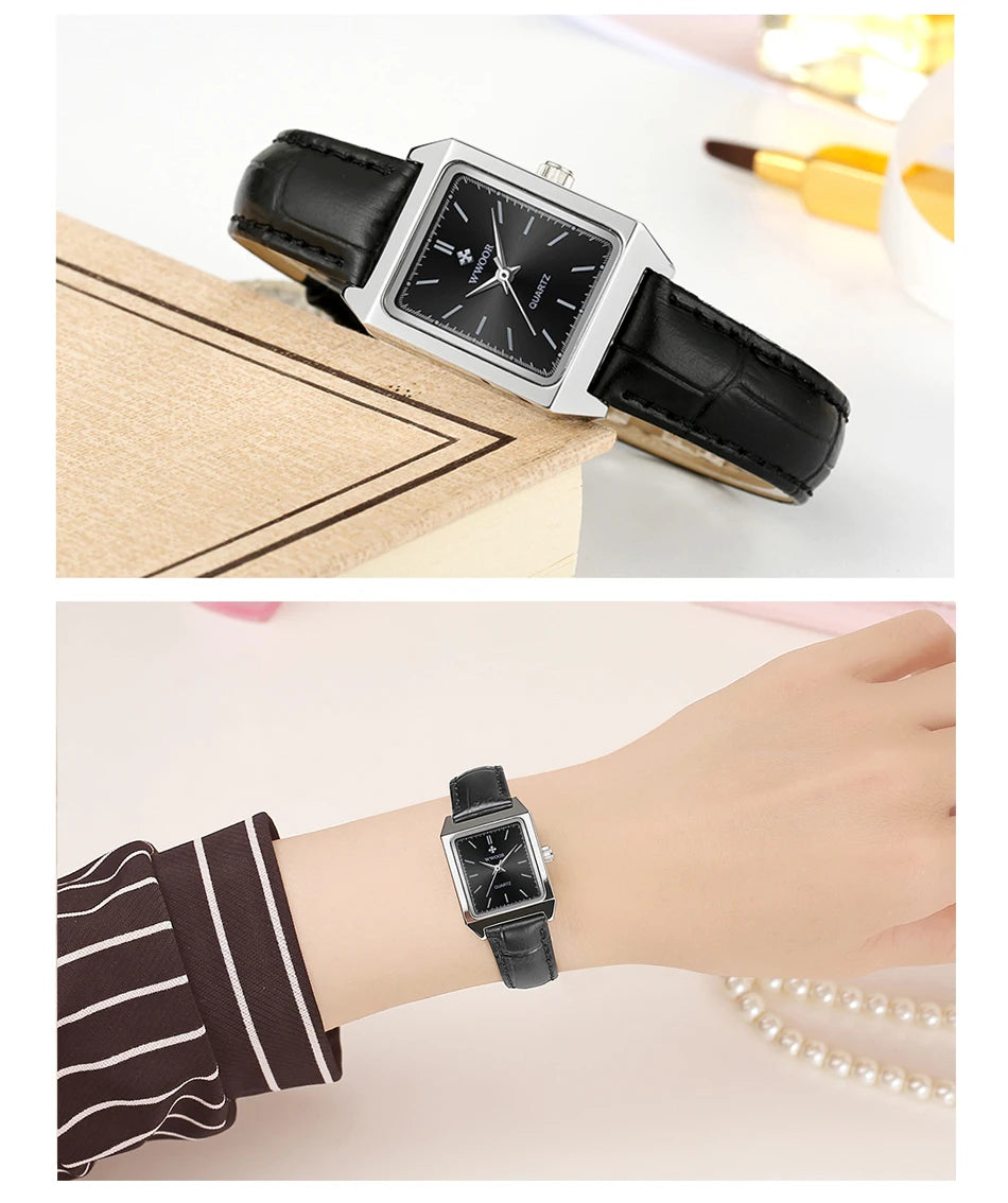 Montre Femme 2024 WWOOR marque de luxe femmes montres mode Rectangle petite Montre Femme Quartz robe dames Bracelet Montre-Bracelet