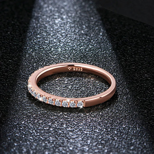 Bague Moissanite 0.27ct Or Rose 18K - Coupe Excellente Certifiée