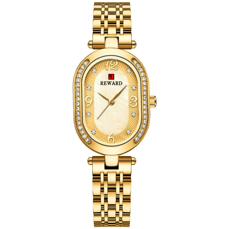 Best Seller Wrist Watch for Women Manufacturer Rose Gold Oval Fashion Diamond Luxury Women Watch Montre Femme