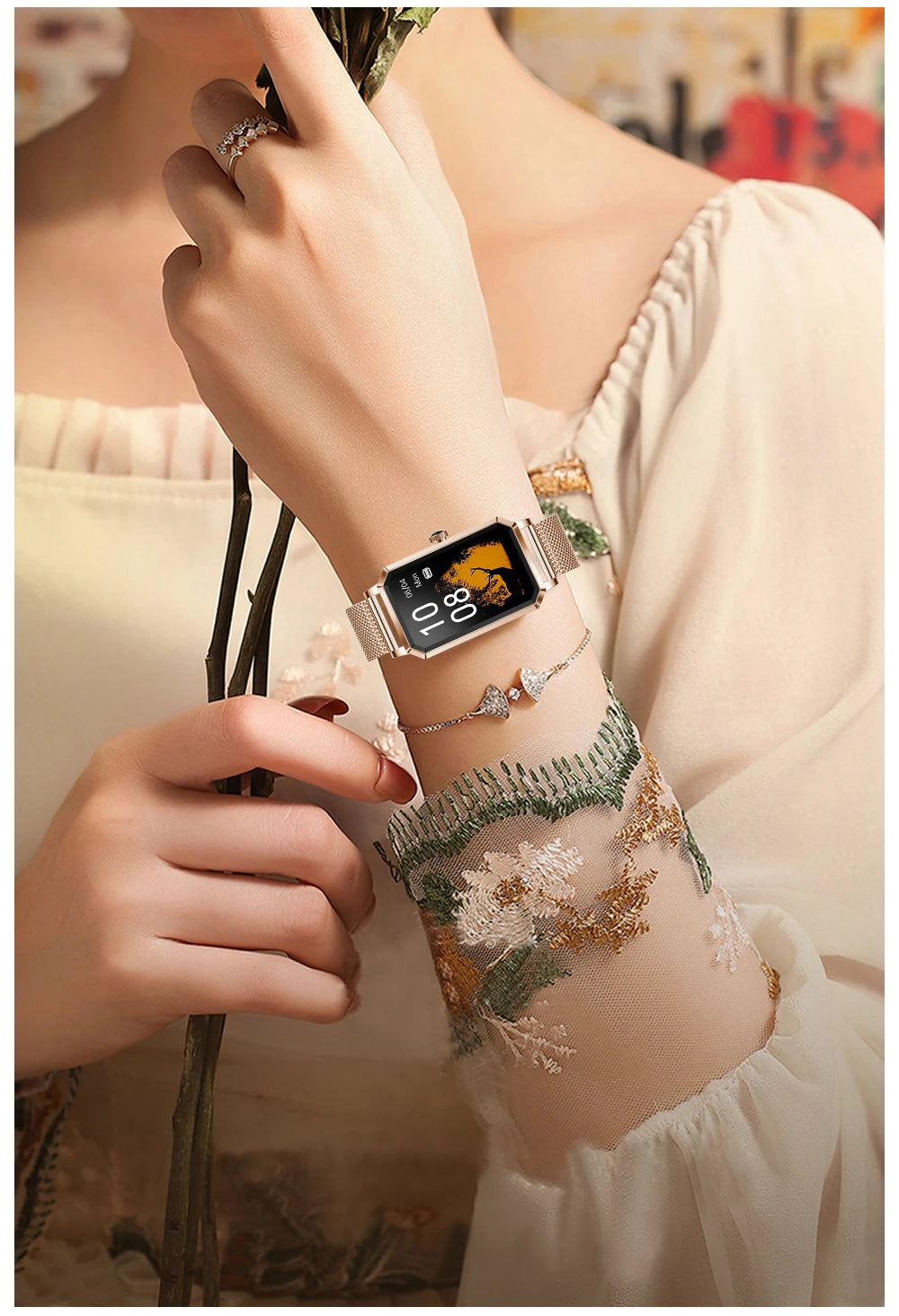 VALDUS 2025 Luxury Stainless Steel Fashion Smart Watch IP68 Waterproof BT Call Montre Connect Montre Femme Reloj NX2