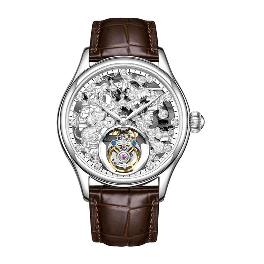 Montre Homme Original Brand Aesop 7071G Luxury Design Men Automatic Watch Skeleton Mechanical Tourbillon Watches