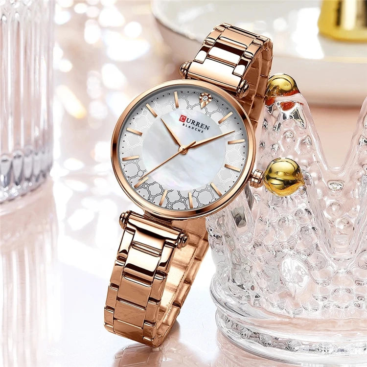curren 9072 Watches for Women New Fashion Quartz Watch with Stainless Steel Bracelet Thin Clock Female Montre Femme