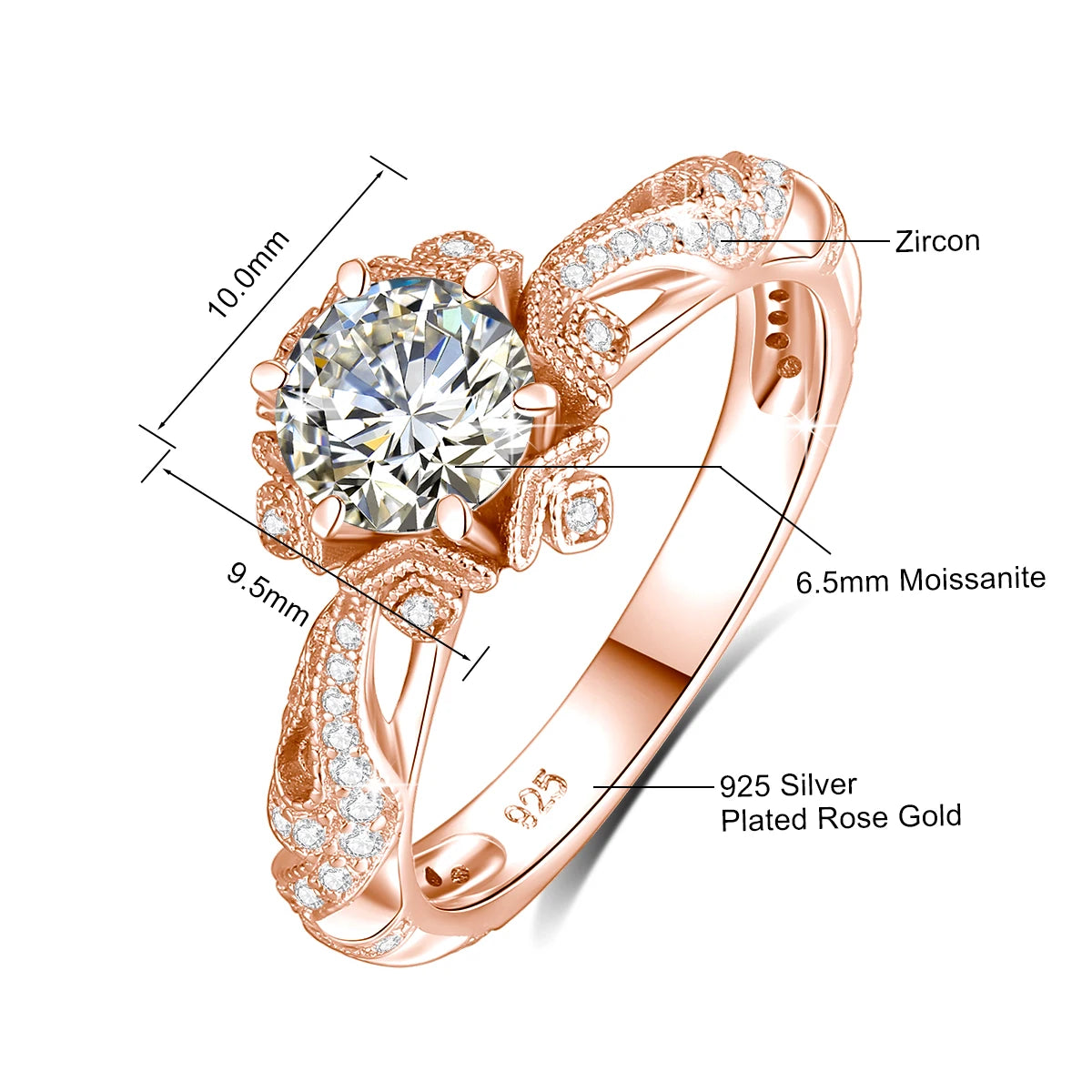 Bague de luxe plaquée or 18 carats pour femmes, 1ct D vvs1, Moissanite, bracelet de mariage en argent 925, haute qualité, cadeau de fiançailles, bijoux fins