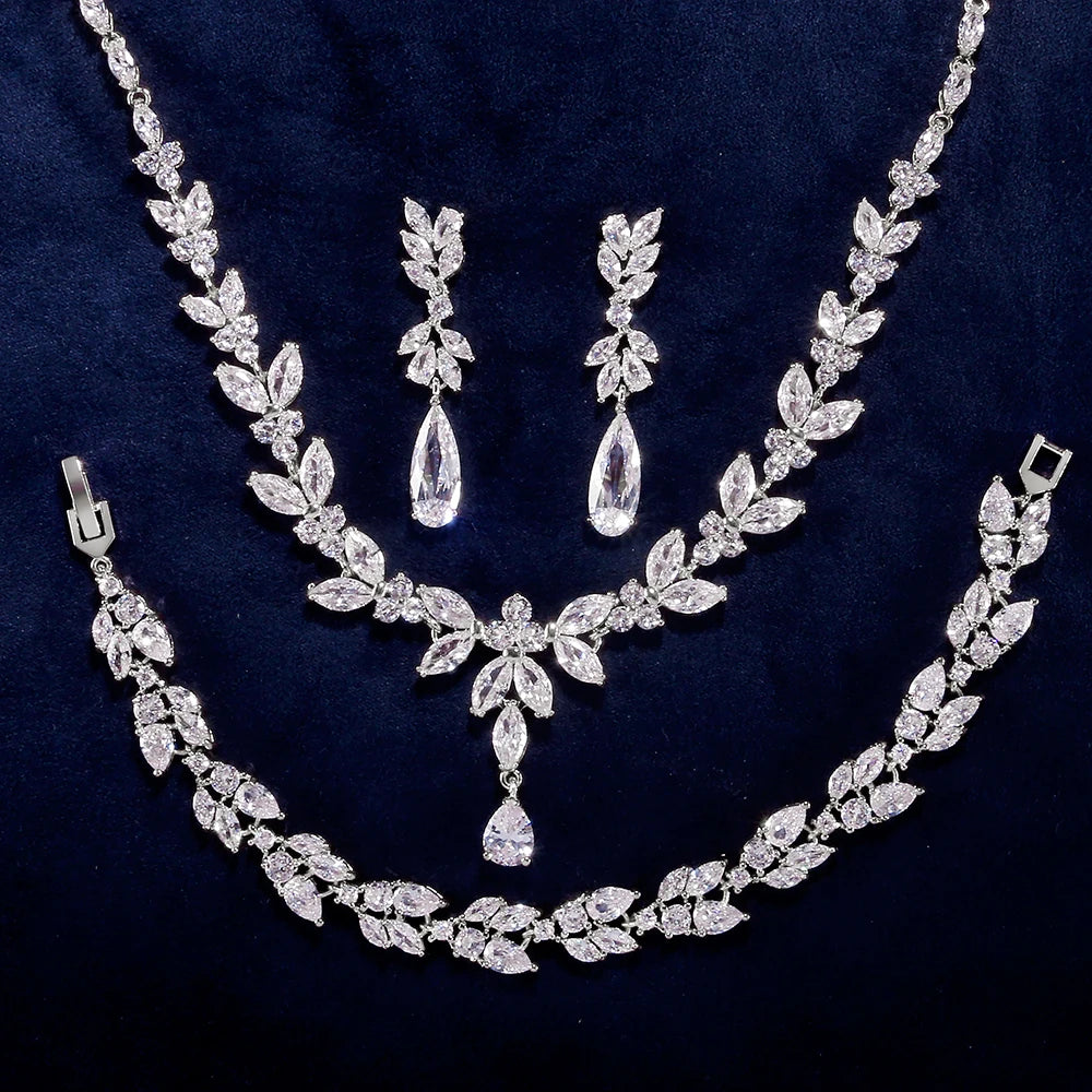 ZAKOL marque de luxe cubique zircone boucles d'oreilles collier élégant magnifique CZ mariage Banquet fête ensemble de bijoux