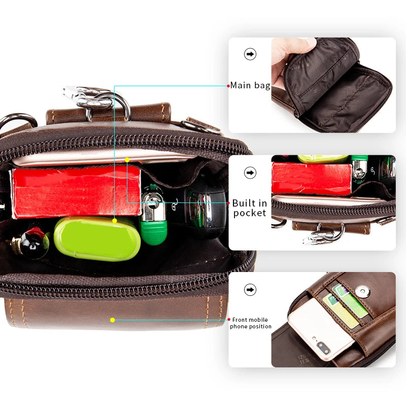 Pochette Ceinture Premium Lencensa - Accessoire Multifonction Cuir - Qualité Exceptionnelle