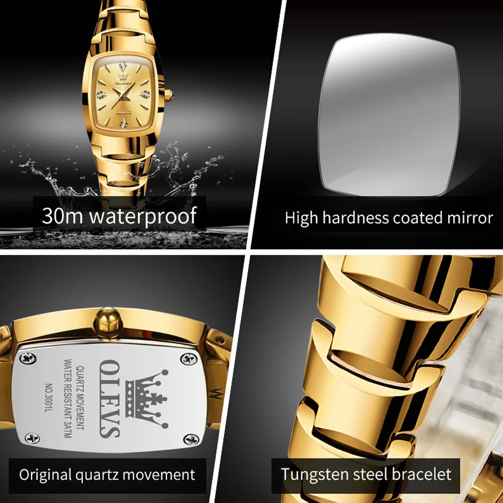 OLEVS 7006 Montres pour Femmes Top marque de luxe Original Quartz Montres Femmes étanche boîtier en acier tungstène bracelet lumineux Date