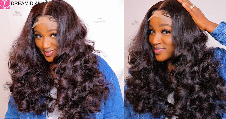 100% cheveux vierges brésiliens bruts Double dessiné vague rebondissante 13x4 dentelle frontale perruque 250% densité 4X4 HD dentelle fermeture porter et aller perruques