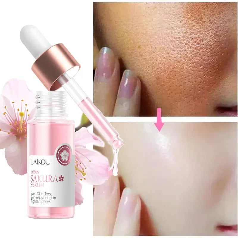 Sakura – sérum blanchissant pour le visage, Anti-âge, estompe les ridules, resserre les Pores, améliore le Pigment de mélanine, hydratant terne, éclaircissant, soins pour la peau - Lencensa 
