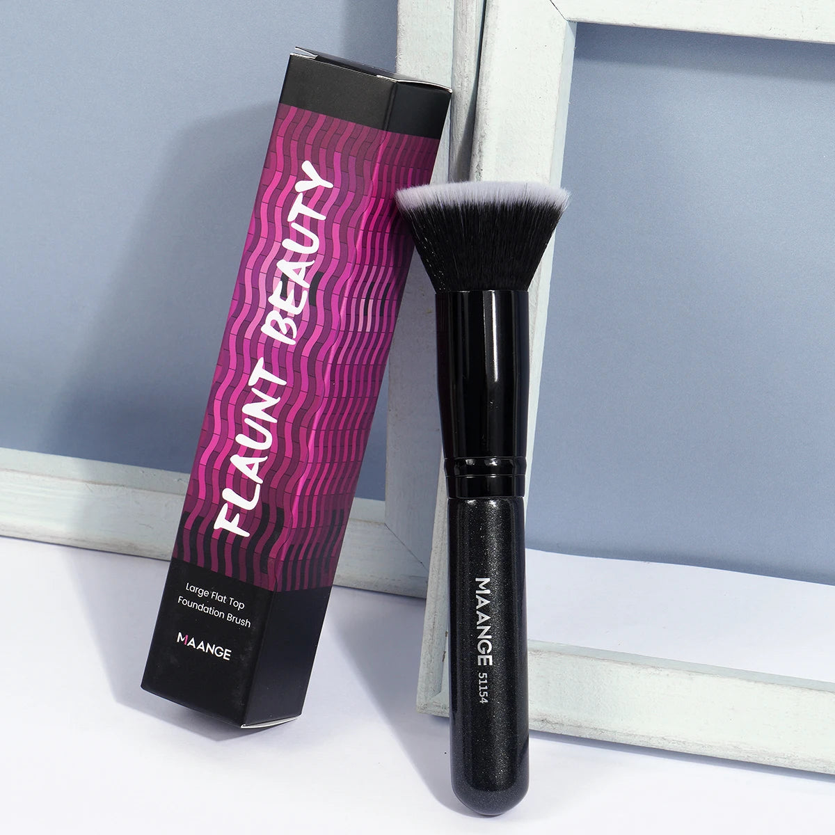 Maange-Pinceau de maquillage avec boîte pour femme, brosse pour fond de teint, correcteur, poudre, blush, contour, poils doux denses, outil de beauté, 1 pièce
