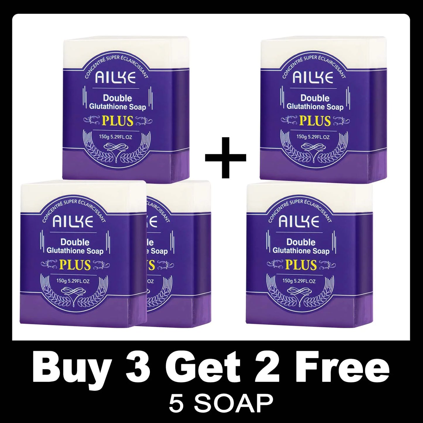 AILKE – ensemble de soins pour la peau blanchissant, éclaircissant, avec double glutathion, réduit les taches noires, foncées et blanches, pour tous les Types de peau
