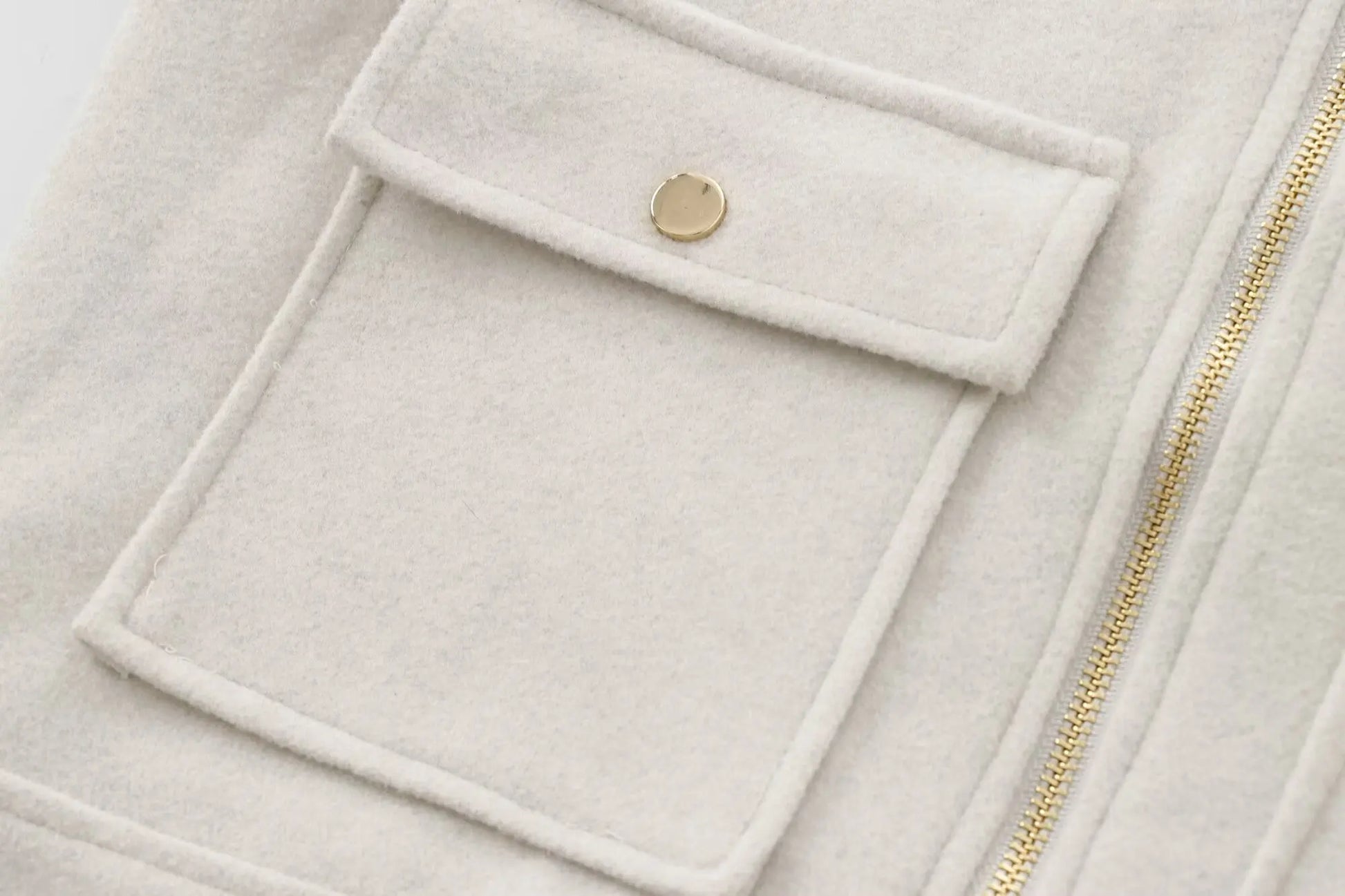 Veste à fermeture éclair pour femme, manteau d'hiver à manches longues avec poches, manteau court de rue élégant pour femme, nouvelle collection - Lencensa 