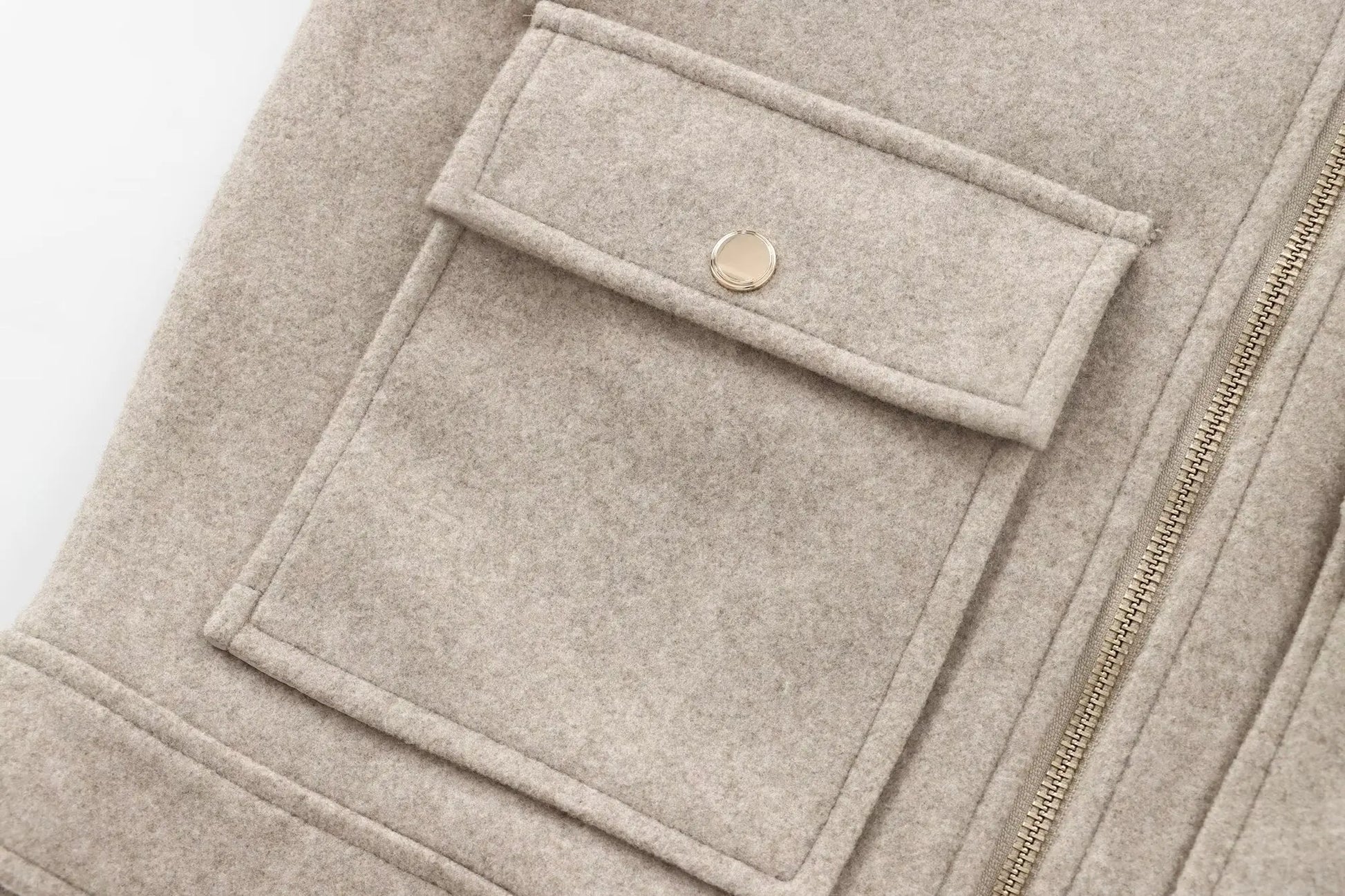 Veste à fermeture éclair pour femme, manteau d'hiver à manches longues avec poches, manteau court de rue élégant pour femme, nouvelle collection - Lencensa 