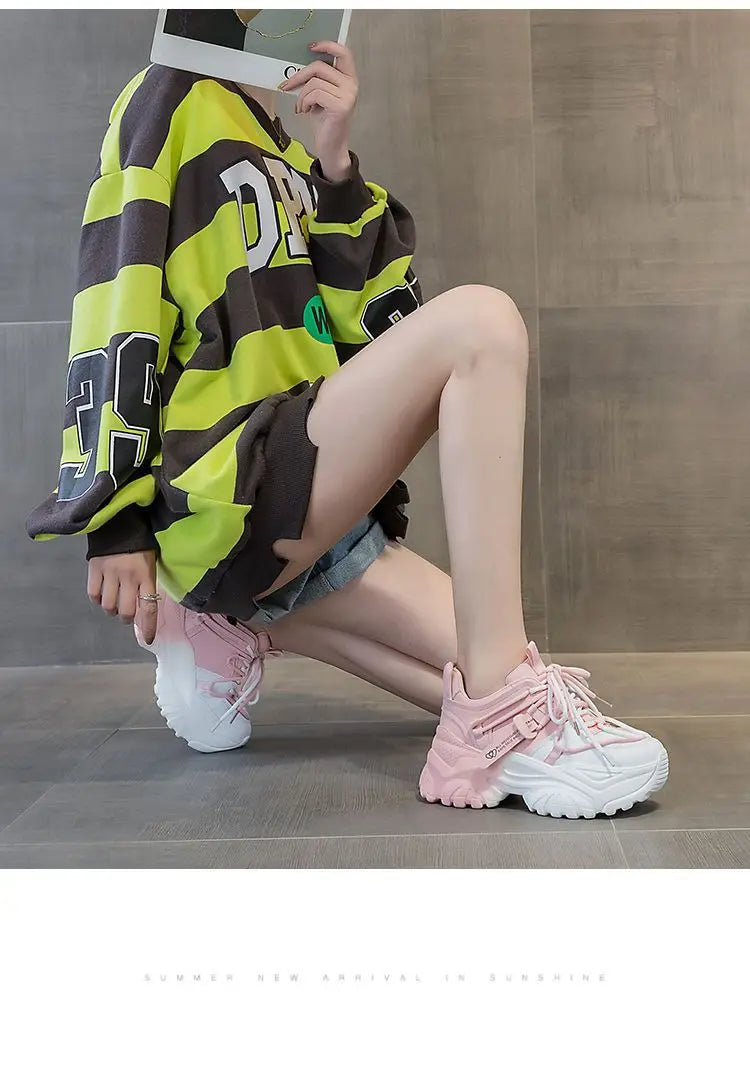 Baskets Femme Plateforme - Chaussures Décontractées Printemps