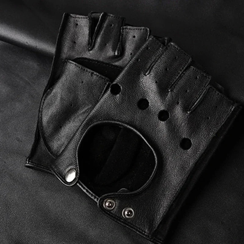 Gants en cuir PU pour hommes, mitaines, conduite, fitness, moto, cyclisme, peau de chèvre