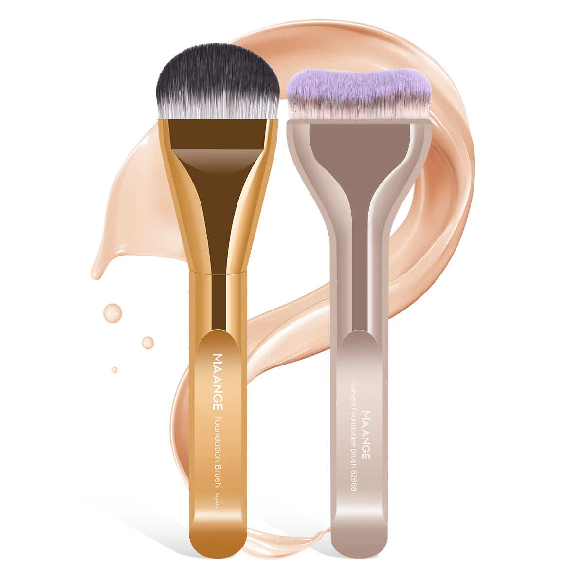MAANGE – ensemble de pinceaux de maquillage pour fond de teint, 2 pièces, brosse pour masque supérieur Ultra fin pour crème liquide, mélange de cosmétiques, outil de beauté, cadeau Premium