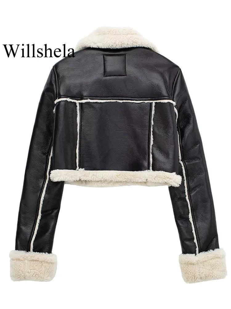 Willshela femmes mode solide avant vestes à glissière Vintage revers cou manches longues femme Chic dame tenues