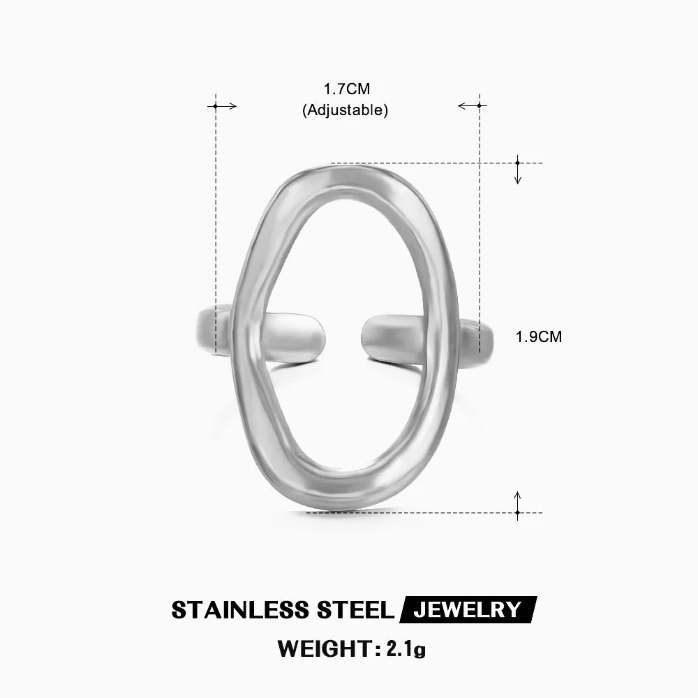 Bague en forme de cœur en acier inoxydable pour femmes, couleur or, anneau creux en métal, Bijoux étanches, cadeau pour petite amie