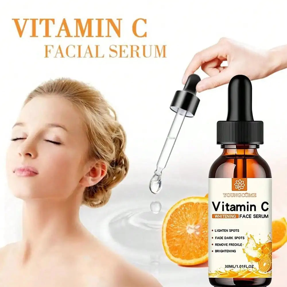 L'essence pour le visage à la vitamine C contient l'acide hyaluronique dissolvant de taches foncées réparation hydratante Essence Anti-âge soins de la peau du visage 30ml