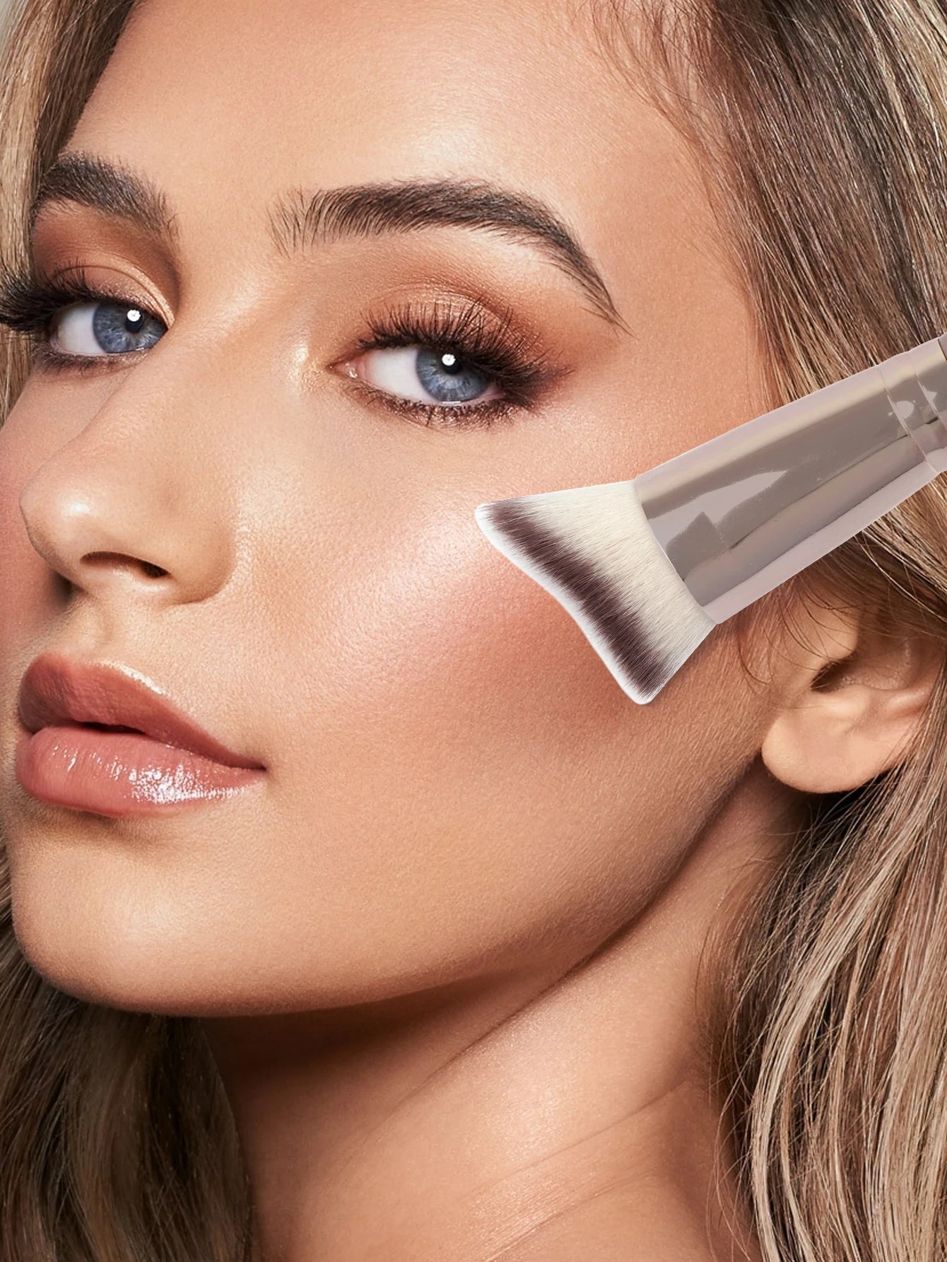 MAANGE-Pinceau de maquillage pour le visage, blush contour premium, parfait pour les joues, le front, la mâchoire, mélange antarctique, contour profond - Lencensa 