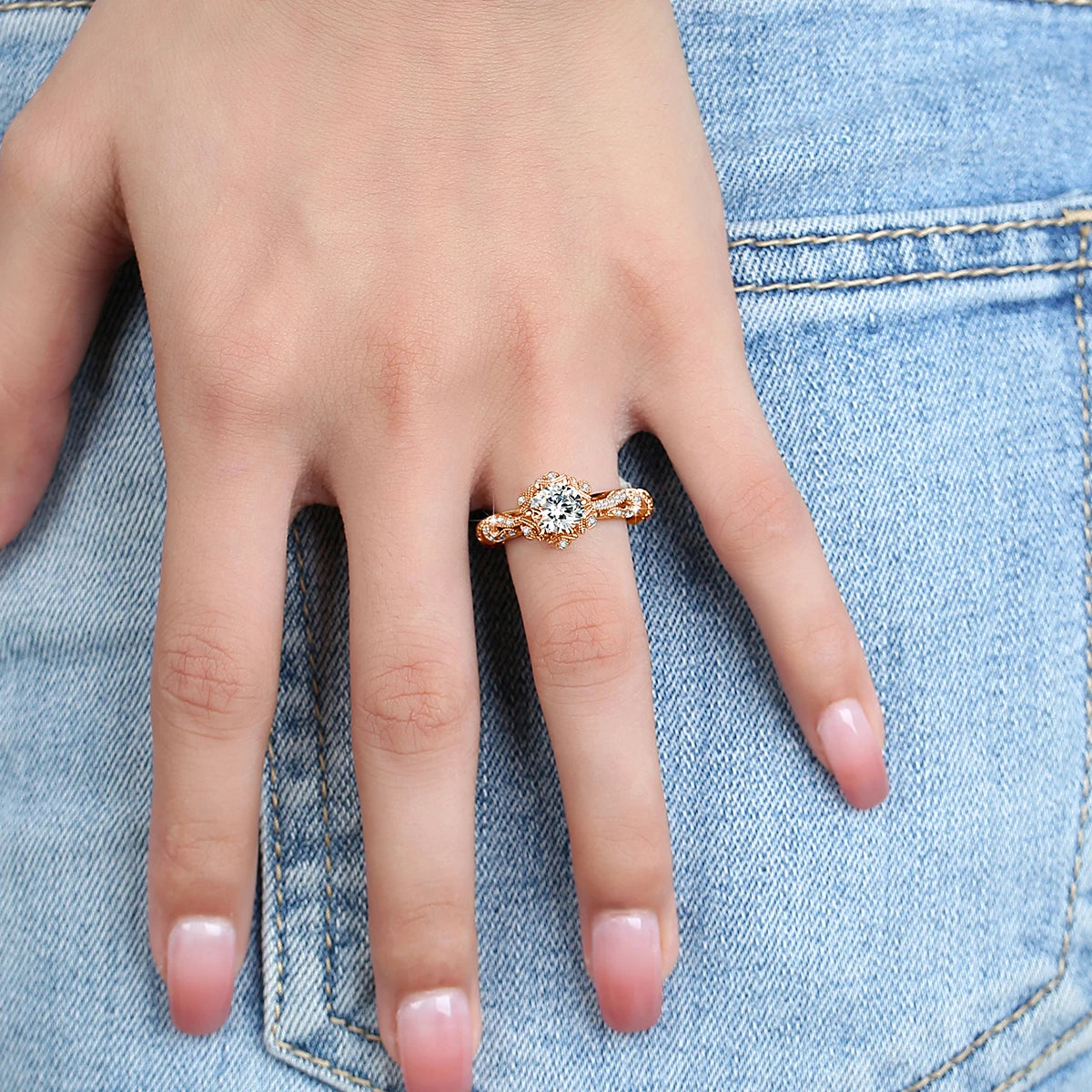 Bague de luxe plaquée or 18 carats pour femmes, 1ct D vvs1, Moissanite, bracelet de mariage en argent 925, haute qualité, cadeau de fiançailles, bijoux fins