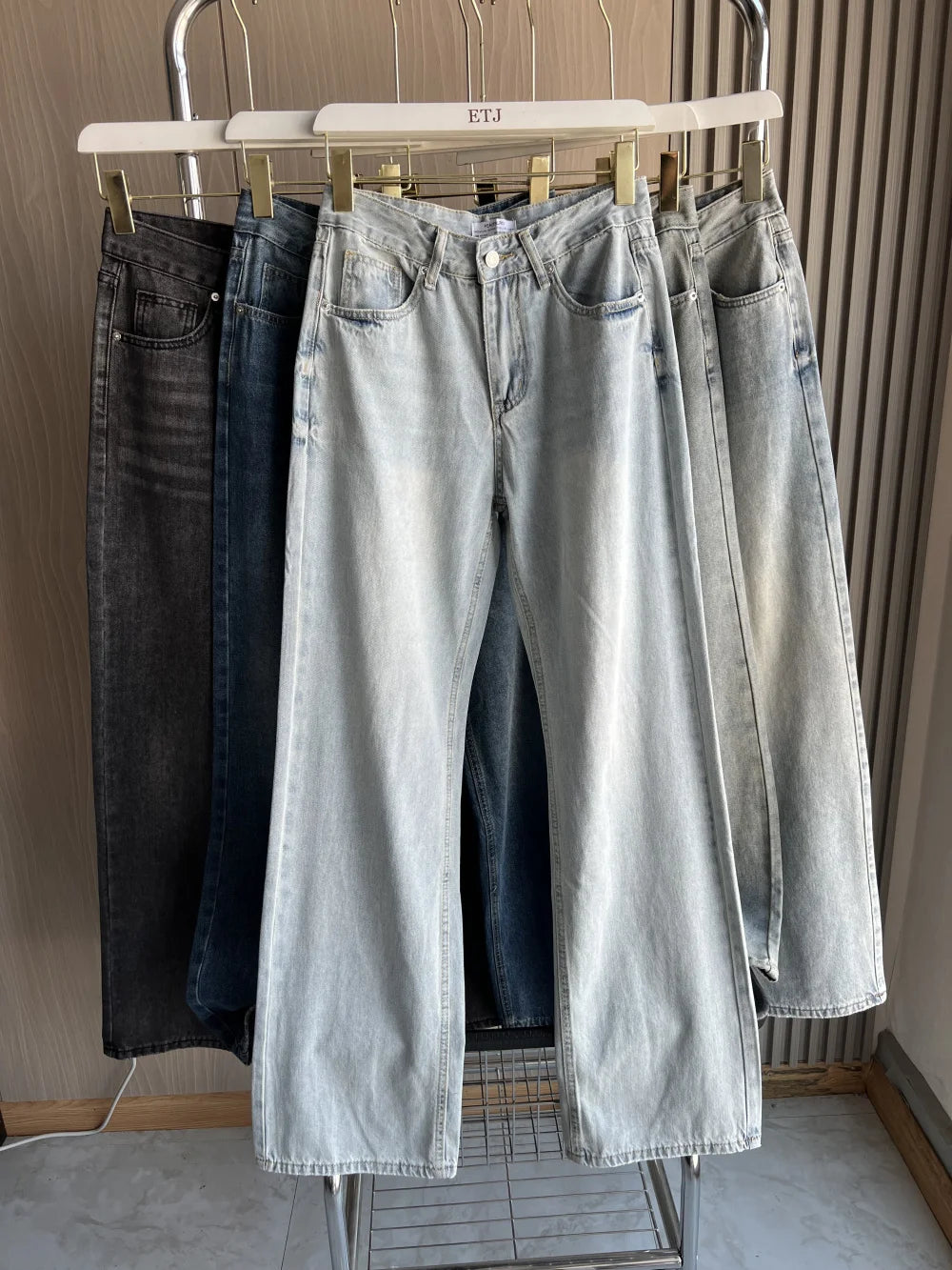 Jean Premium Femme Z1975 - Denim Haute Qualité Taille Droite Y2K 2025