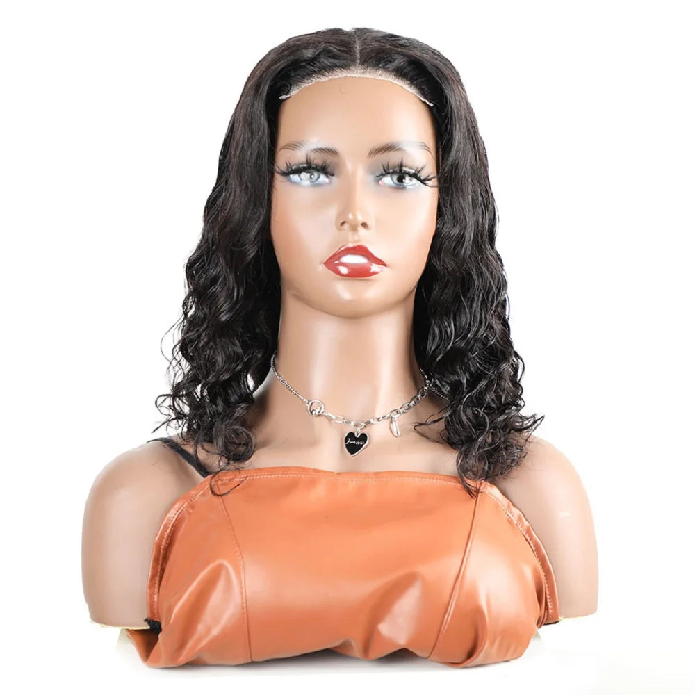 Perruque Bob Lace Front Brésilienne Naturelle, Cheveux Courts Ondulés, 4x4, Pré-Plumé, Prêt à l'emploi, Wear matchs Go, Sans Colle - Lencensa 