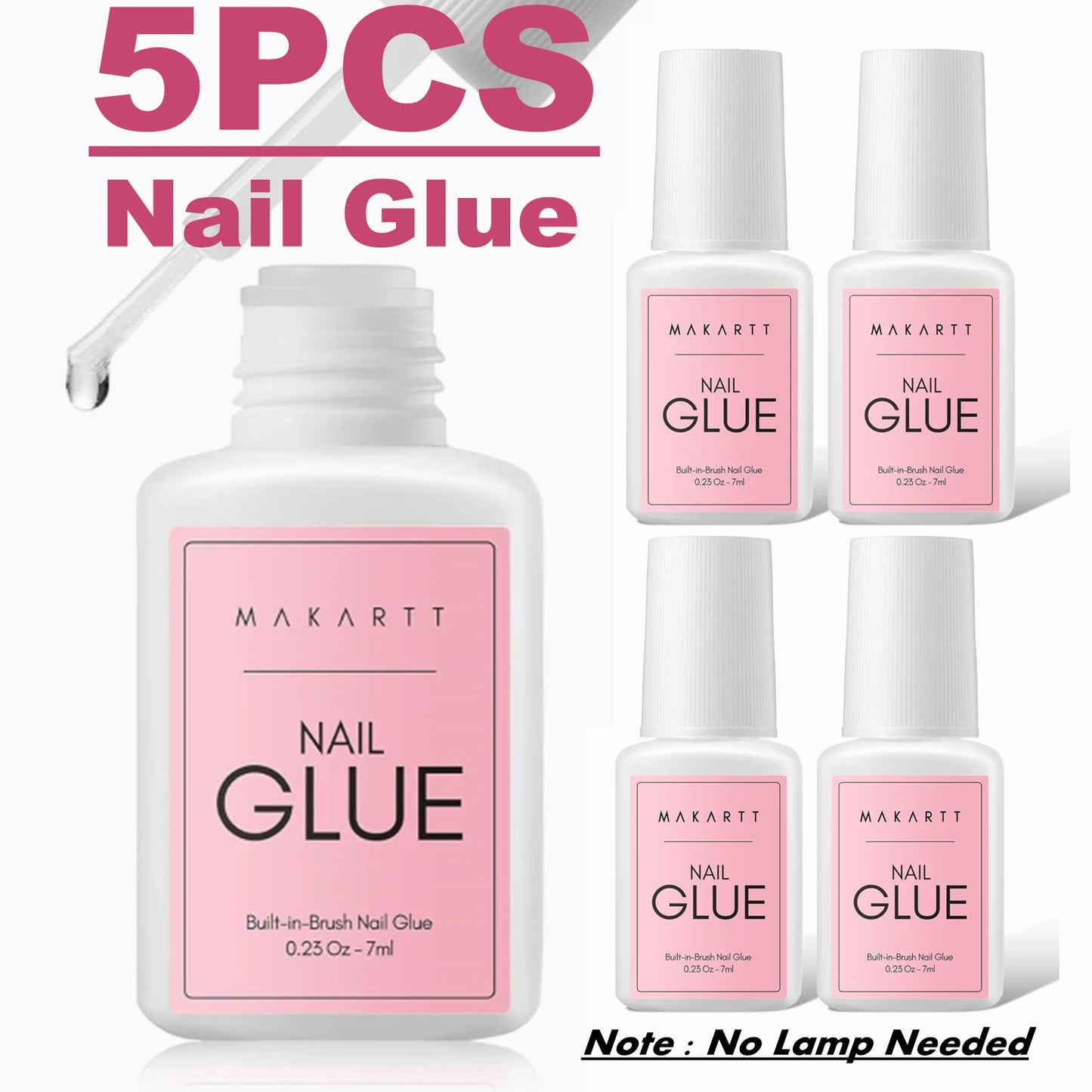Makartt Dissolvant de colle et de colle à ongles super fort, déboucheur de colle rapide |   Facile retrait avec un applicateur compte-gouttes pour presse sur les ongles