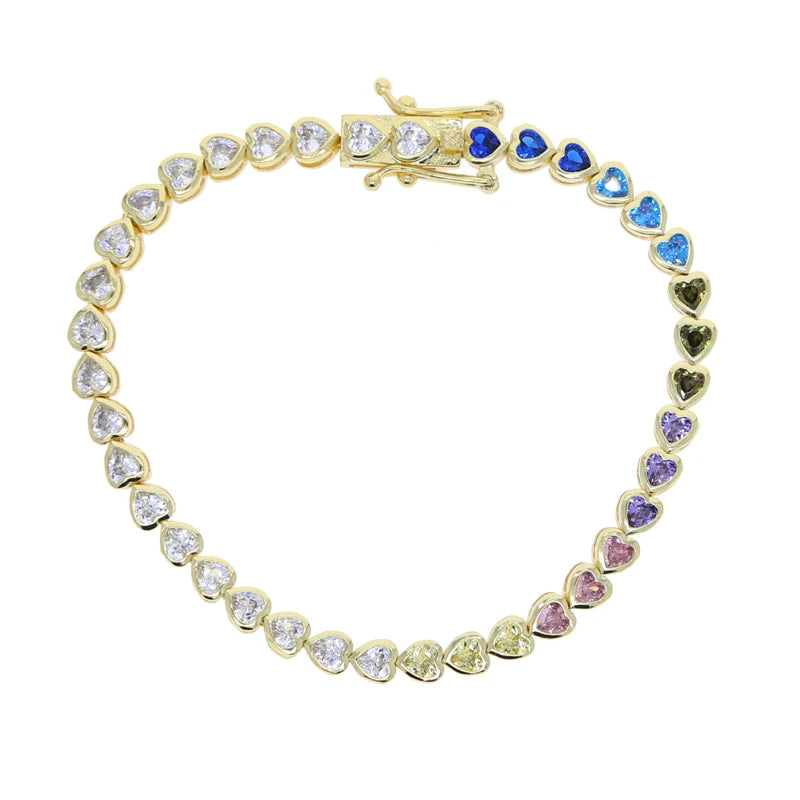 Bracelet en zircone cubique 5A CZ, lunette géométrique de différentes formes, chaîne de Tennis, bijoux classiques à la mode pour femmes