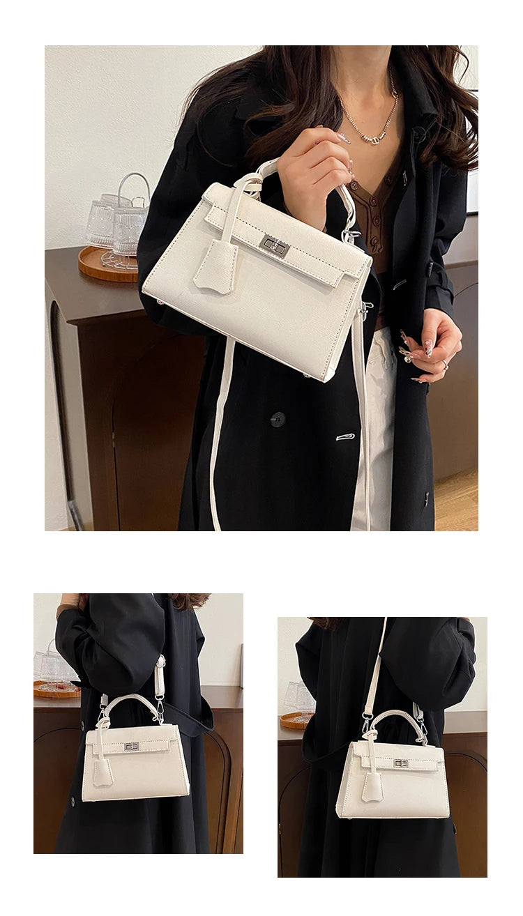 Sac à bandoulière en cuir pour femmes, sac à main de marque de luxe, fourre-tout élégant, accessoire de bureau - Lencensa 