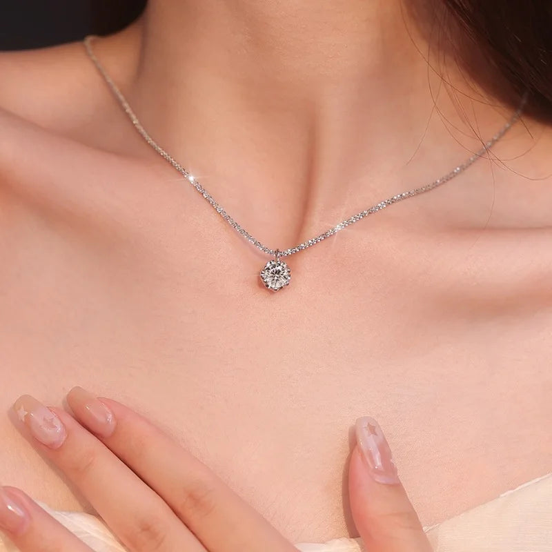 Collier Couronne Moissanite VVS1 - Argent Sterling 925 Certifié