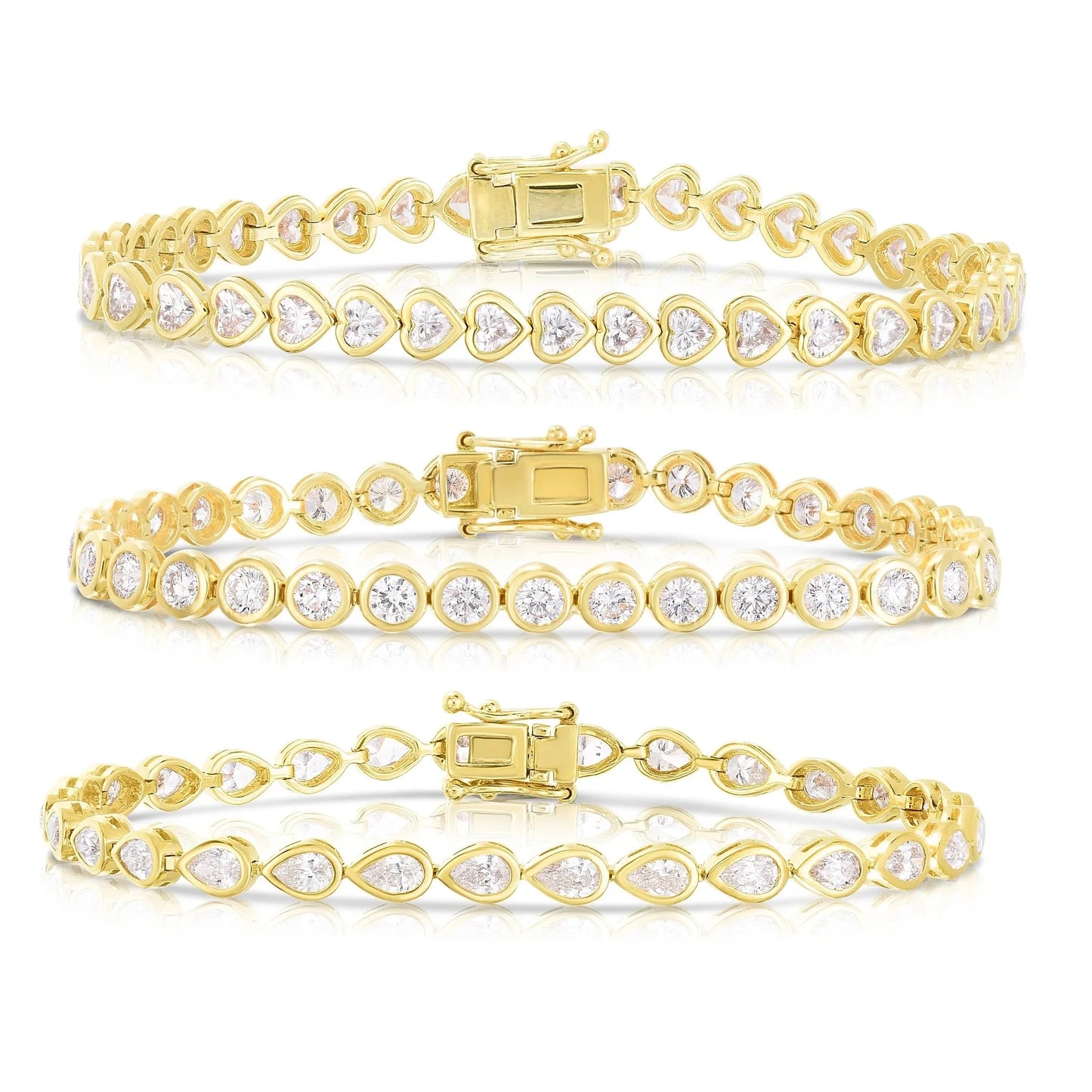 Bracelet en zircone cubique 5A CZ, lunette géométrique de différentes formes, chaîne de Tennis, bijoux classiques à la mode pour femmes