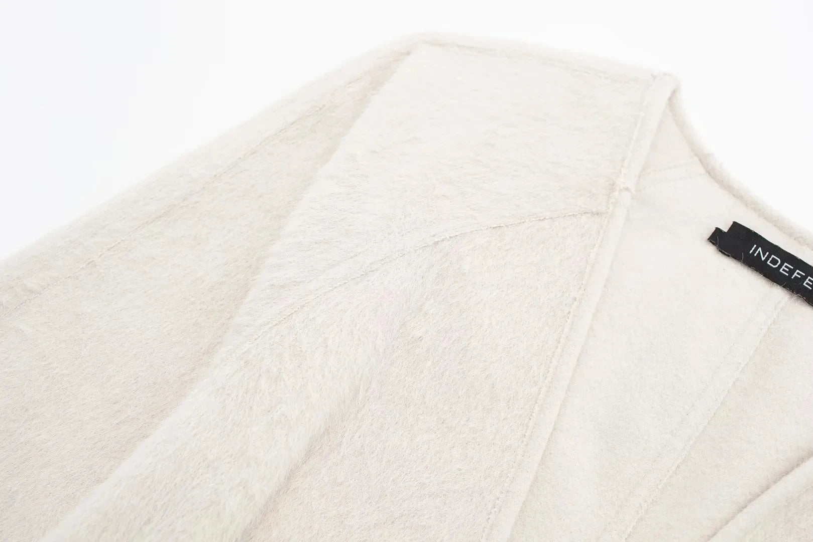 Manteau Lencensa - TRAFZA Rétro Cuir Boucle Laine Col V Beige Femme - Lencensa 