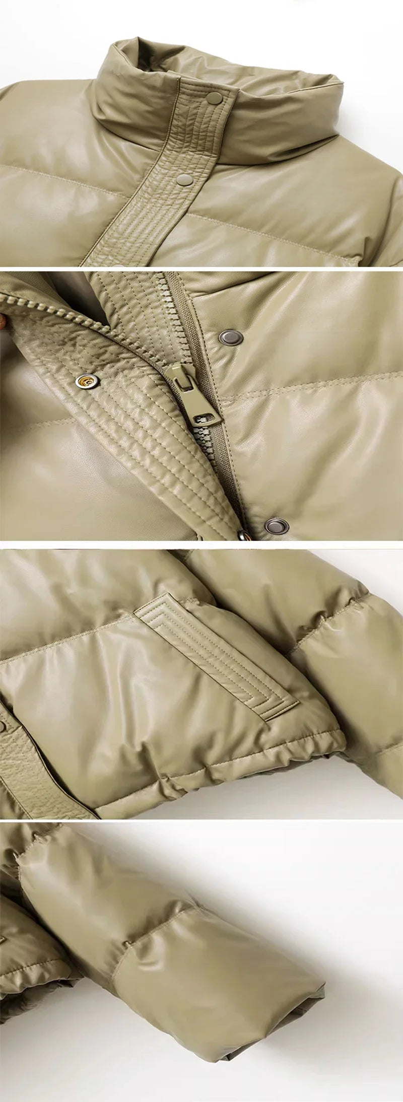 Veste Femme Matelassée Col Montant - Manteau Court Automne Hiver