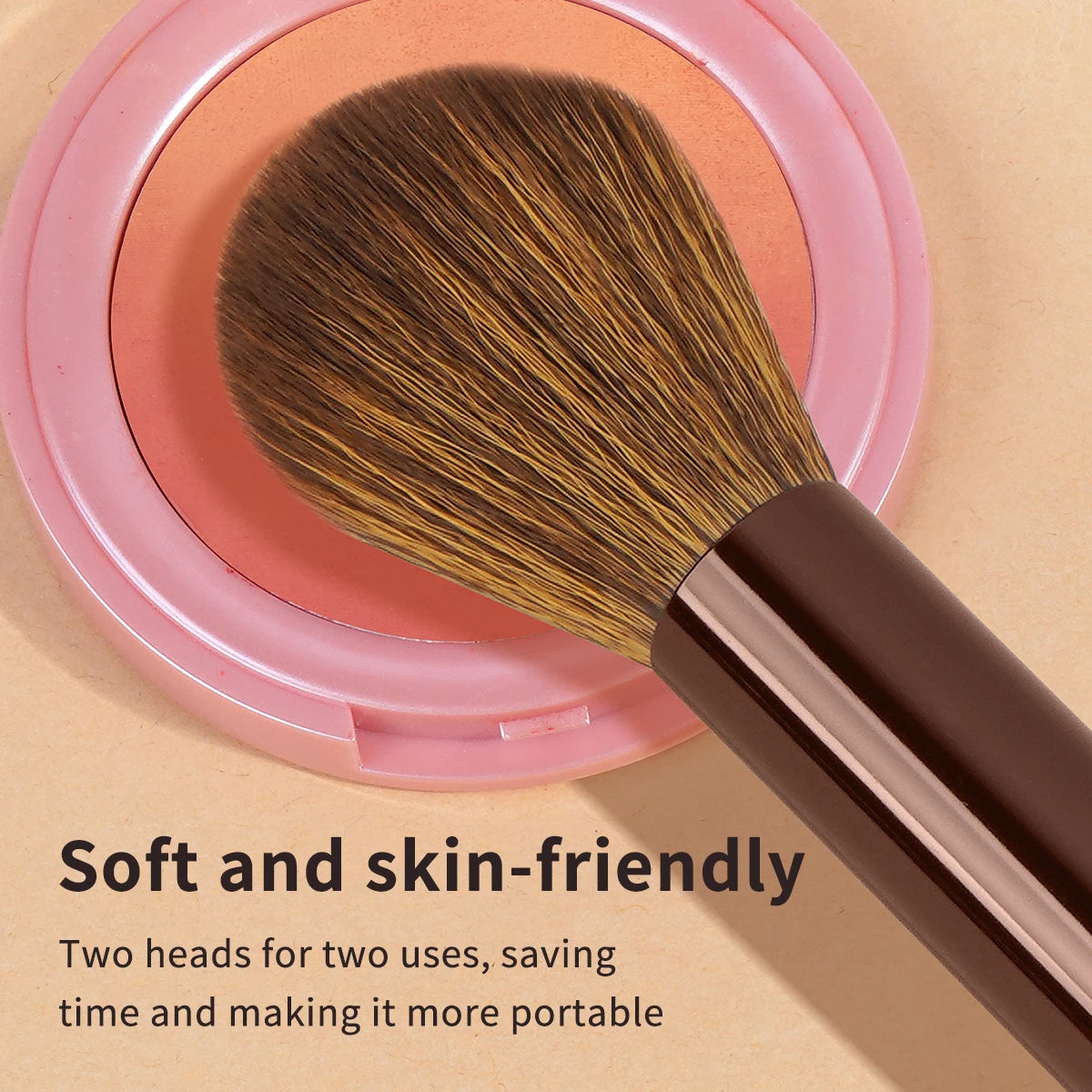 MAANGE Double tête fond de teint Contour du nez pinceau de maquillage en forme de U Modification facile de l'ombre nasale pinceau de maquillage du visage impeccable - Lencensa 