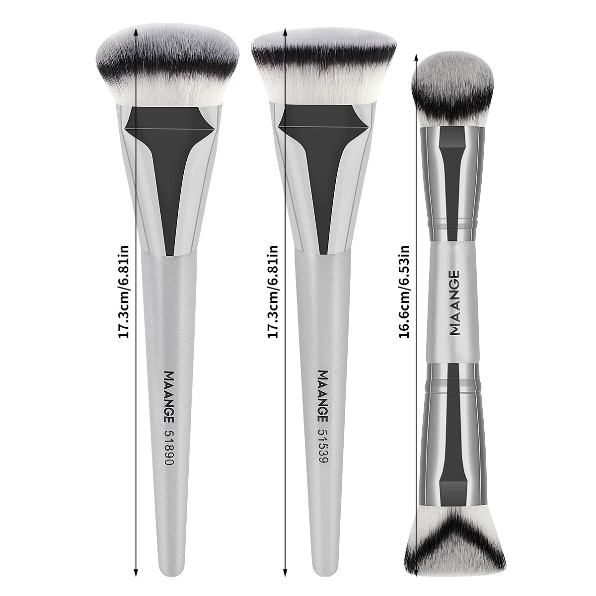 MAANGE-Ensemble de pinceaux de maquillage à double tête, outils de maquillage doux pour la peau, fond de teint, poudre, correcteur, fard à joues, bronzant - Lencensa 