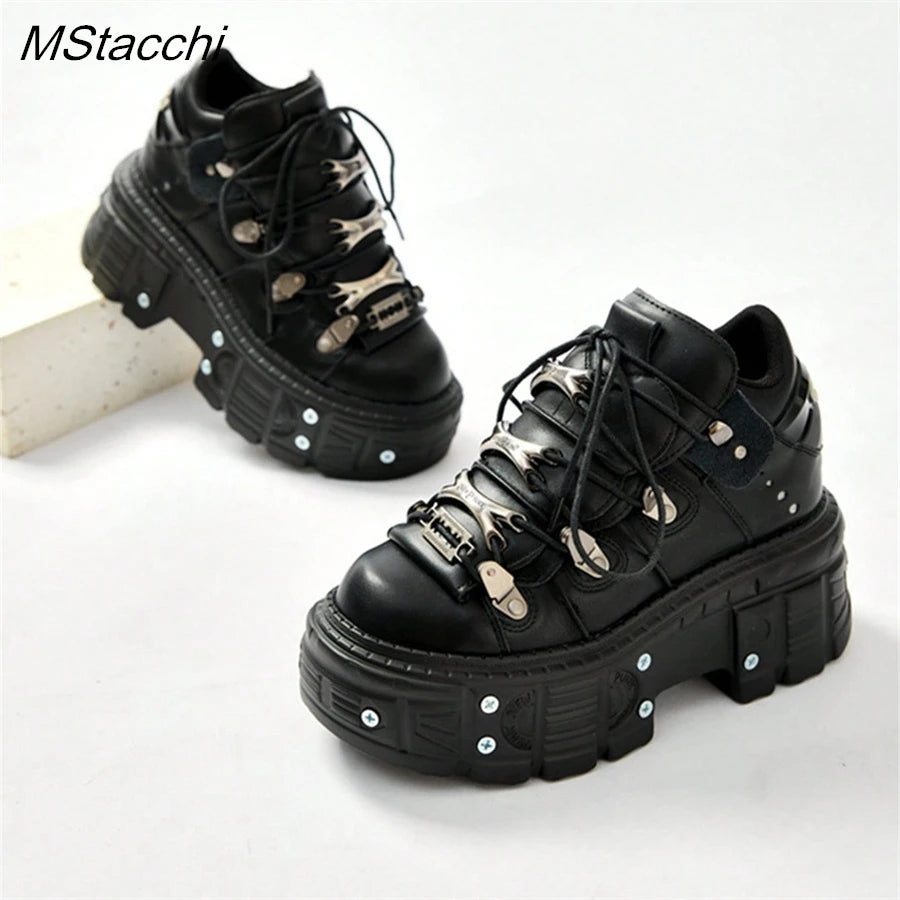 Lencensa - Chaussures Gothiques Premium | Baskets Plateforme Rock Punk de Qualité Supérieure