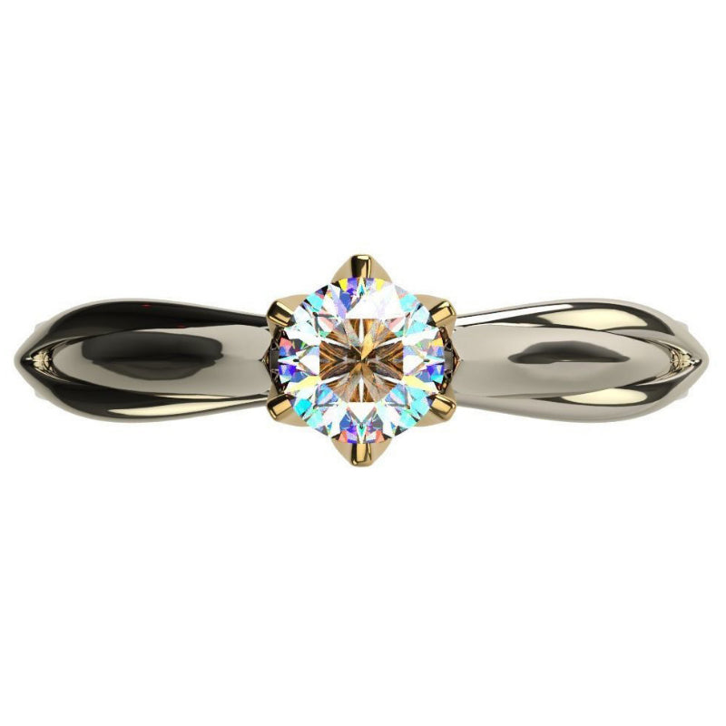Bague Or 18K Moissanite Naturelle - Bijou Couple Mariage Premium