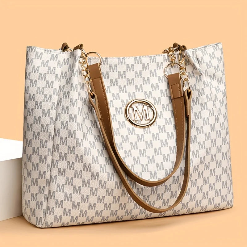 Sac à Main Femme FXZLLQ - Fourre-Tout Cuir PU Lettre M Vintage - Lencensa 