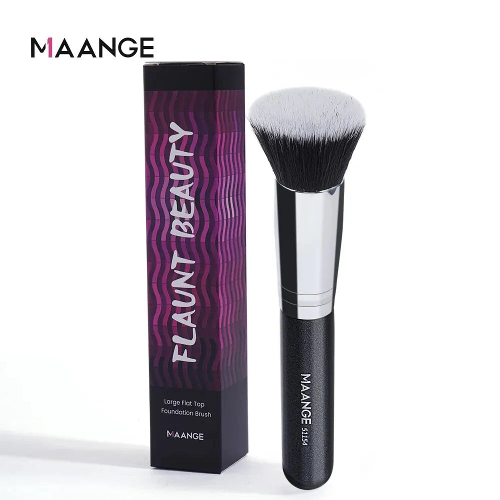 Maange-Pinceau de maquillage avec boîte pour femme, brosse pour fond de teint, correcteur, poudre, blush, contour, poils doux denses, outil de beauté, 1 pièce