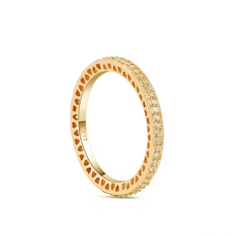 Miniso 925 originaux argent 18K plaqué or princesse voiture coeur Mickey Minnie bague de mariage ensemble pour femme Tiki bijoux cadeau de fête