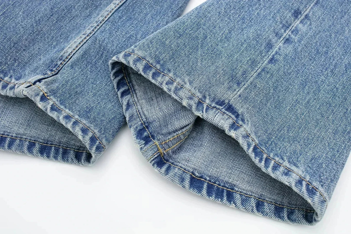 Jean Patchwork Premium Lencensa Femme - Denim Haute Qualité Taille Moyenne