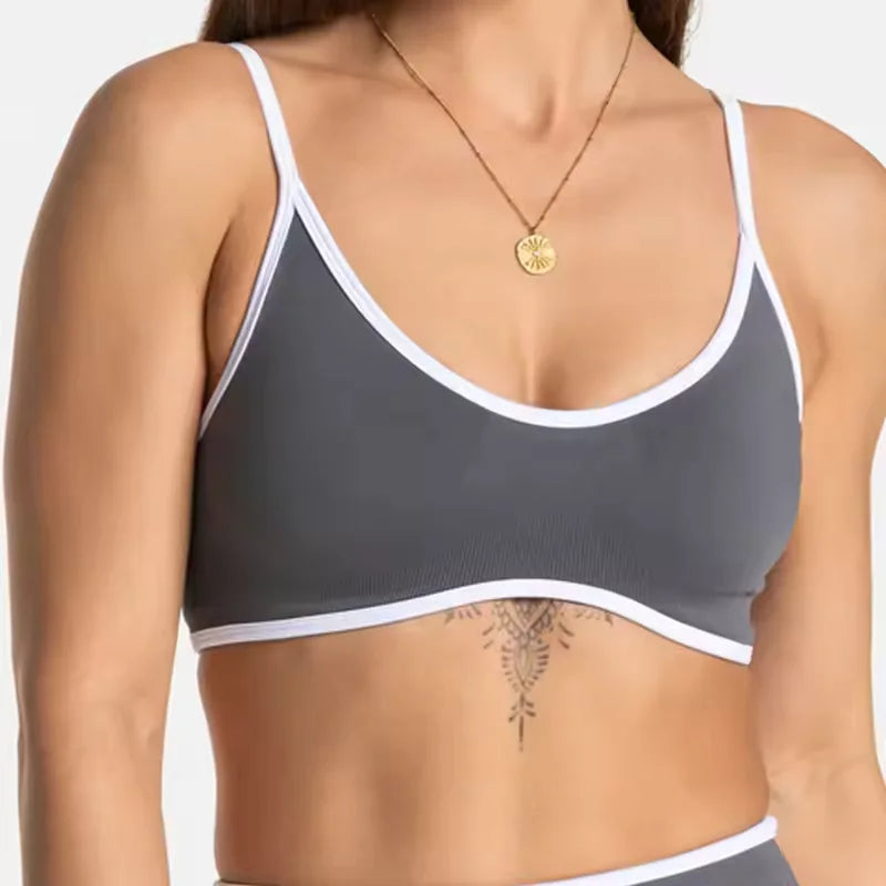 Brassière Sport Femme - Dos Nu Tricoté avec Coussin - Lencensa 