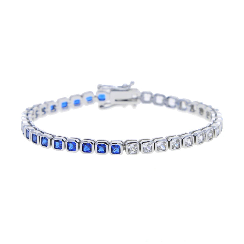 Bracelet en zircone cubique 5A CZ, lunette géométrique de différentes formes, chaîne de Tennis, bijoux classiques à la mode pour femmes