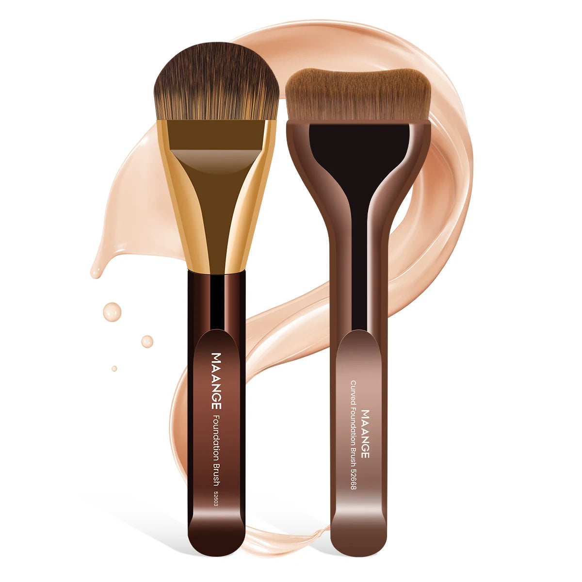 MAANGE – ensemble de pinceaux de maquillage pour fond de teint, 2 pièces, brosse pour masque supérieur Ultra fin pour crème liquide, mélange de cosmétiques, outil de beauté, cadeau Premium